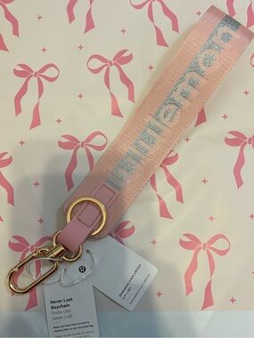 lululemon athletica Pink Never Lost Keychain Strap with Gold Hardware